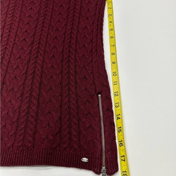 American Eagle Women’s Maroon Cable Knit Sweater M Y2K PREPPY CASUAL - Picture 8 of 14